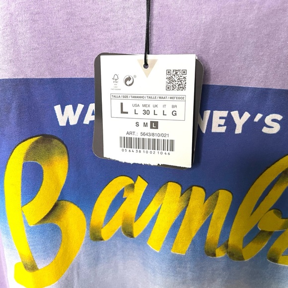 NEW Disney x ZARA Bambi Graphic Shirt - Size Large - Picture 4 of 10